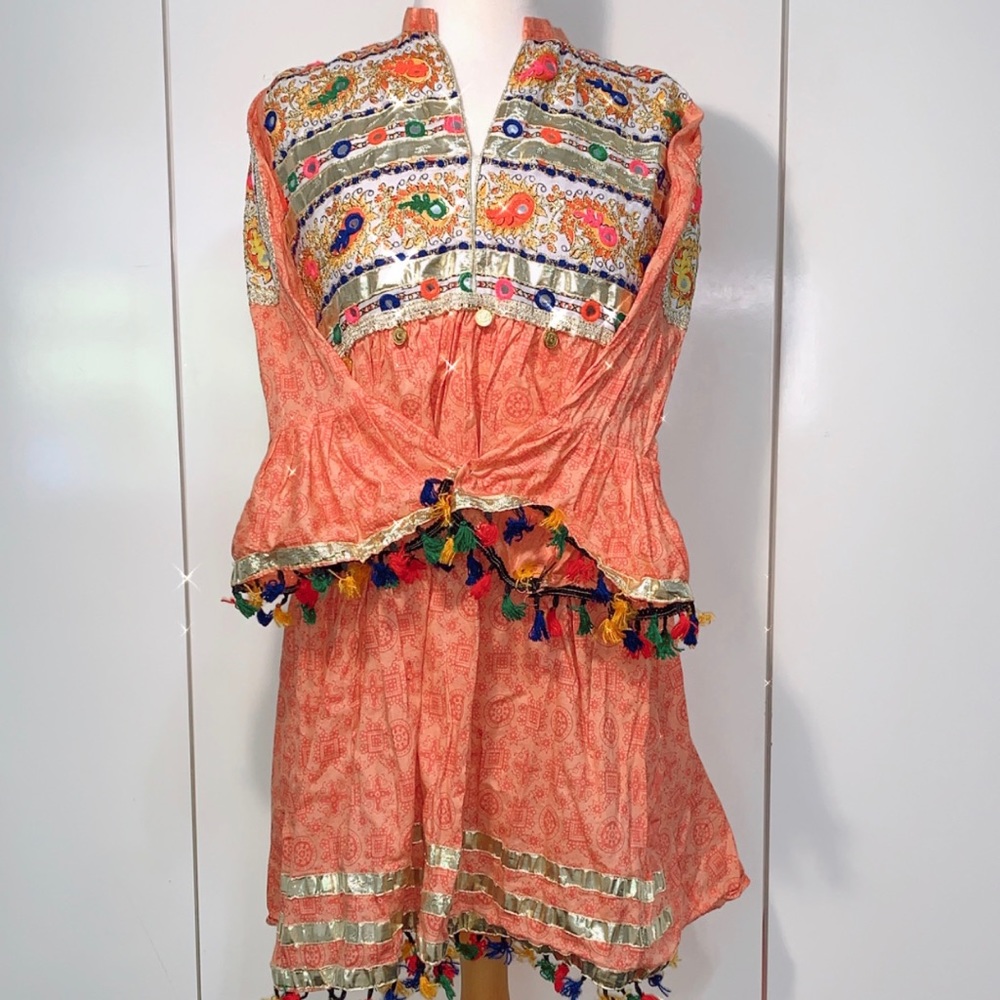 Peach Afghan Style Kurta